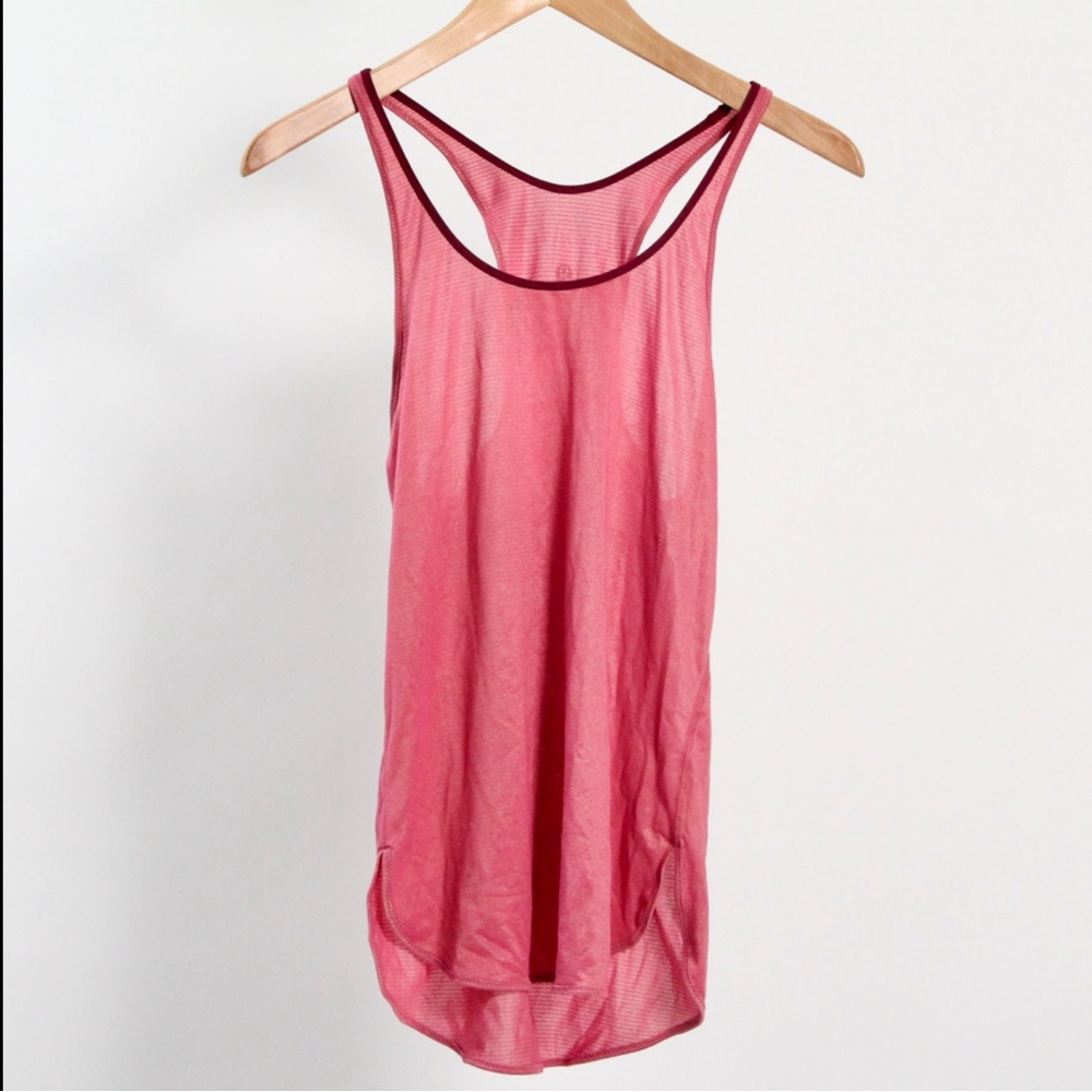 Lululemon Nulux Racerback Cropped Run Tank Top, Starlight Tee, Pink & Bl…